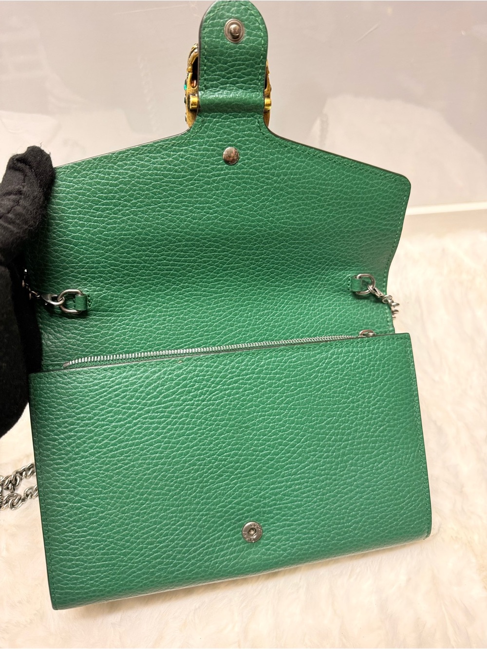 GUCCI-401231 2067 Green Dionysus Shoulder Bag - Picture 6 of 14